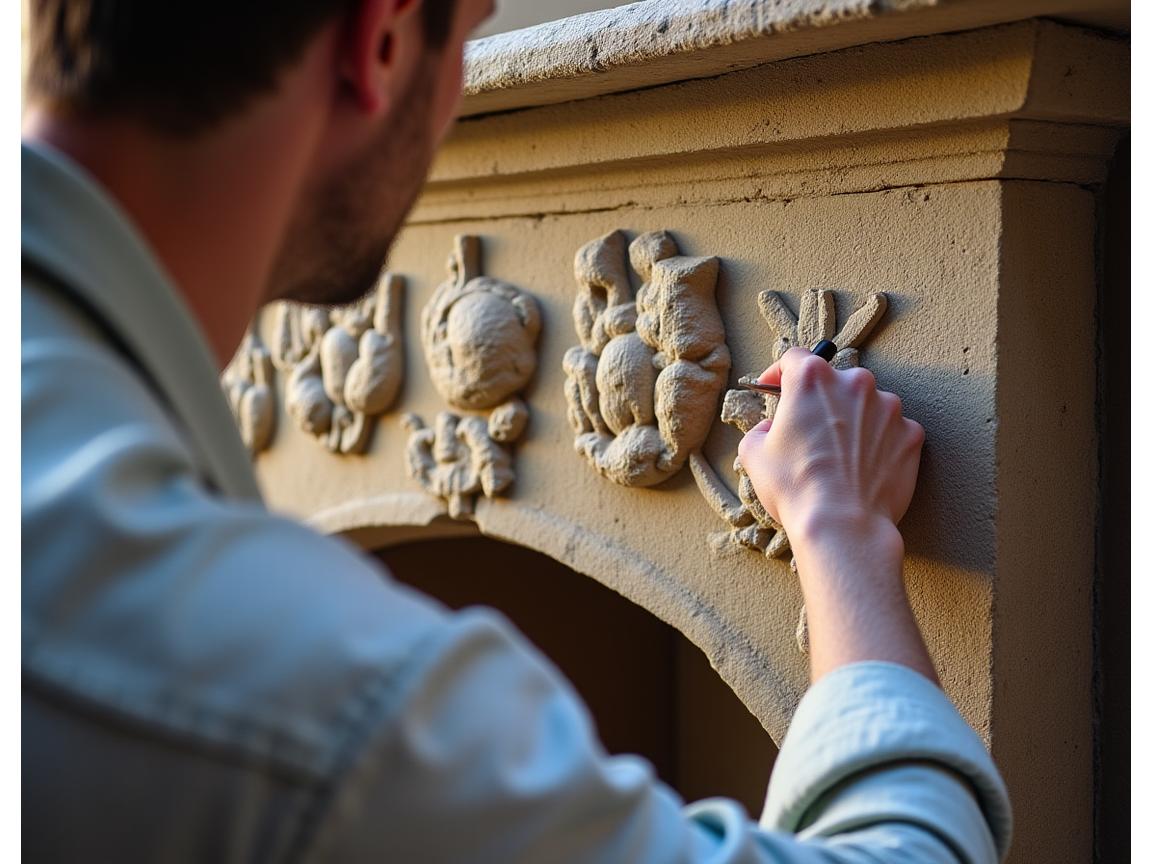 Restauro camino storico in pietra serena tradizione toscana